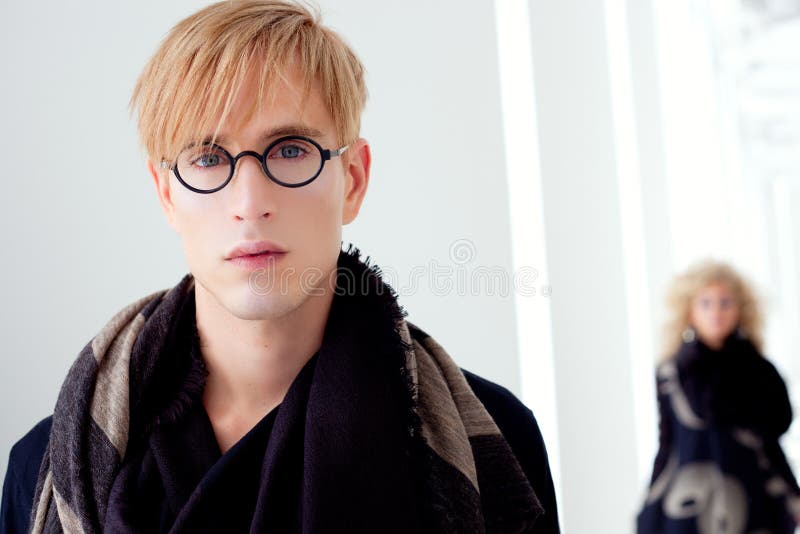 Classic modern student man with fashion woman royalty free stock image Classic modern student man with fashion woman royalty free stock image