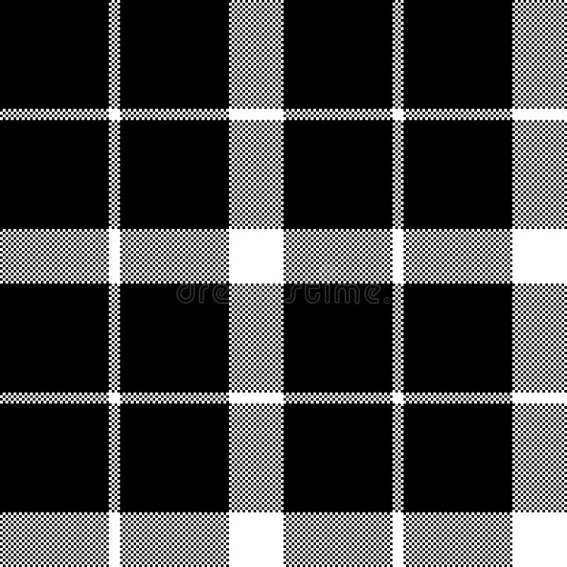 Classic Monochrome Pixel Tartan Seamless Pattern Stock Vector ...