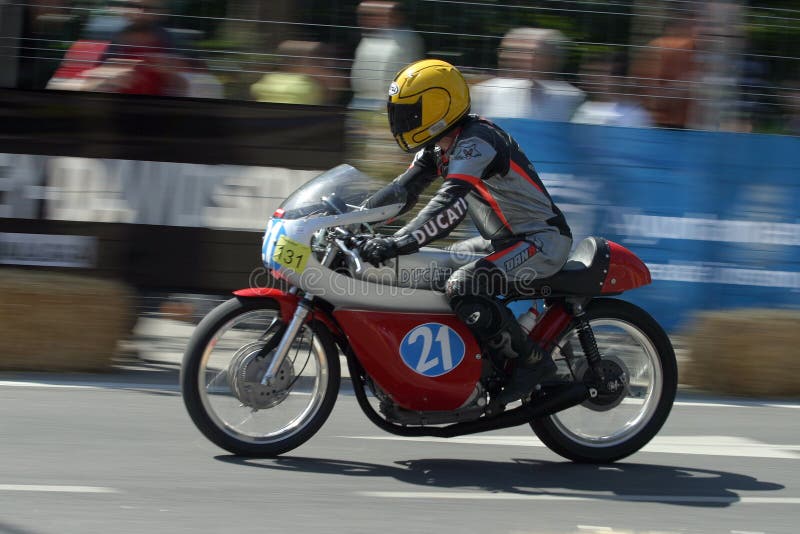 Classic motorcycle during an exhibition at Malaga stock photos