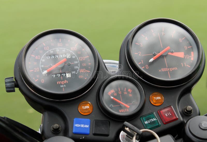 Classic motorcycle gauges stock photo. Image of sporty 30676772