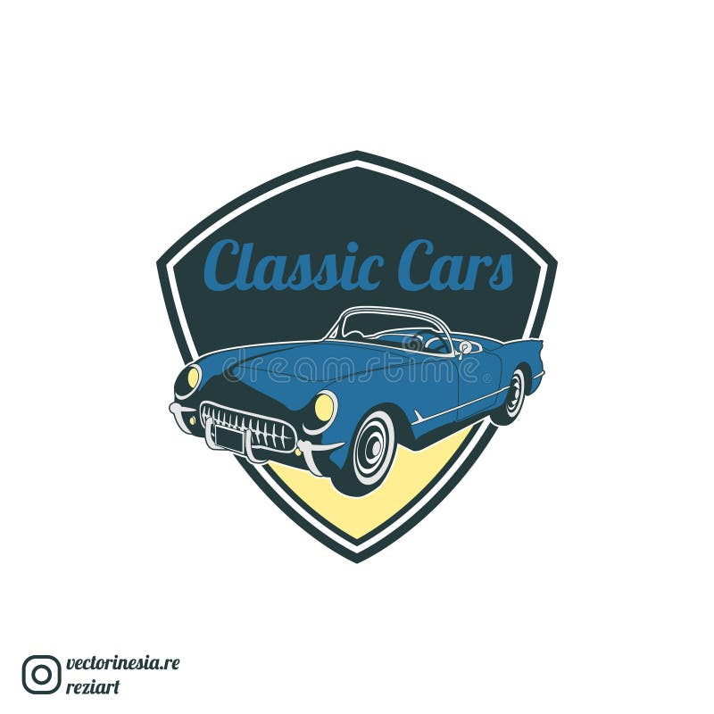 Classic Muscle Car Emblems, High Quality Retro Badge and Vintage Icon ...