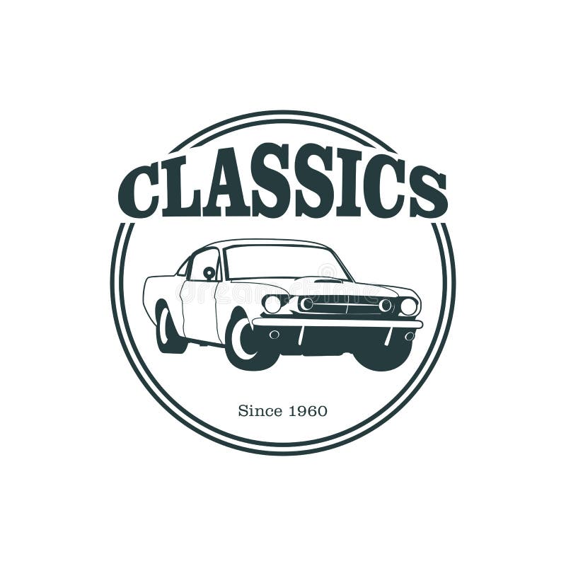Classic Muscle Car Emblems, High Quality Retro Badge and Vintage Icon ...