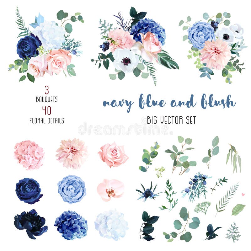 Navy, Burgundy, Blush & White Floral RSVP from £0.65 each