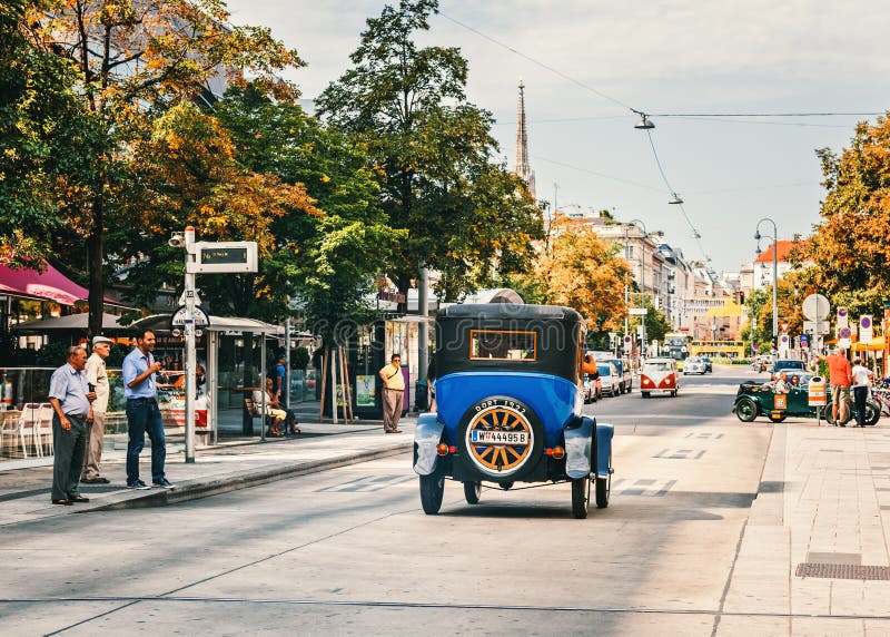 Classic Old Cars Rally of Vintage Cars in Vienna, Austria. Editorial Photo  - Image of locals, luxury: 154083596