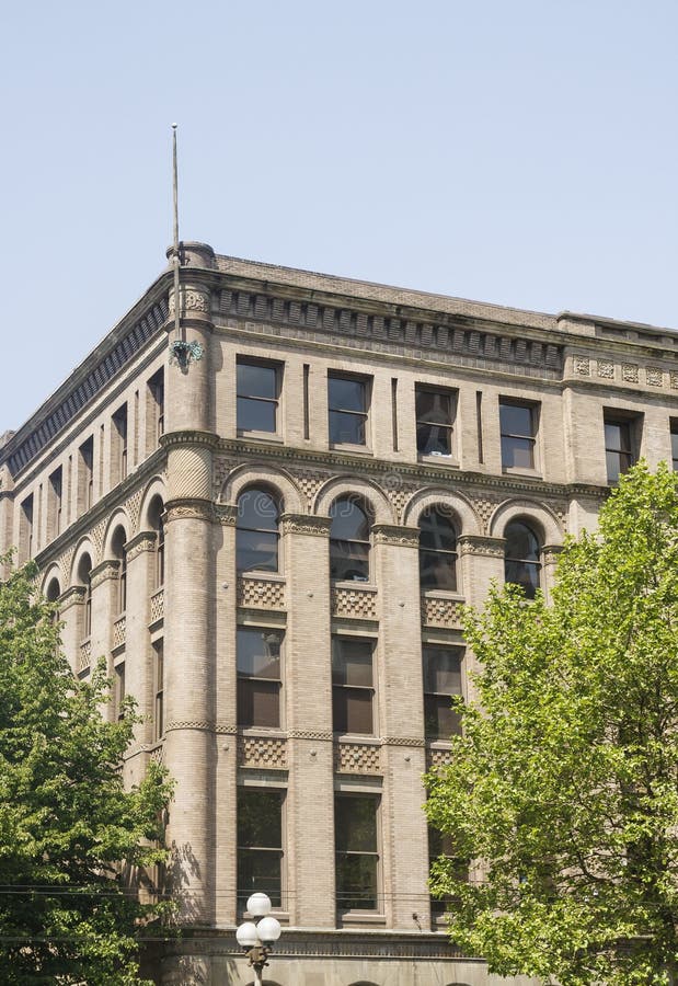 Classic Old Office Building in Seattle Stock Image Image of building