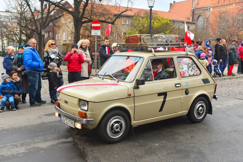 Classic Polish Car Polski Fiat 126p On A Parade Editorial