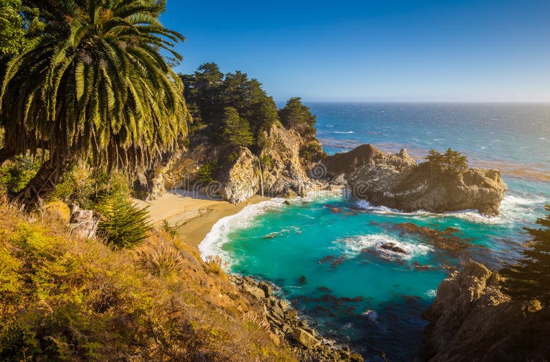 McWay Falls at sunset, Big Sur, California, USA