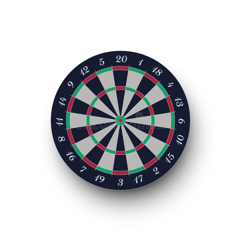 Classic realistic darts board isolated on white background royalty free illustration