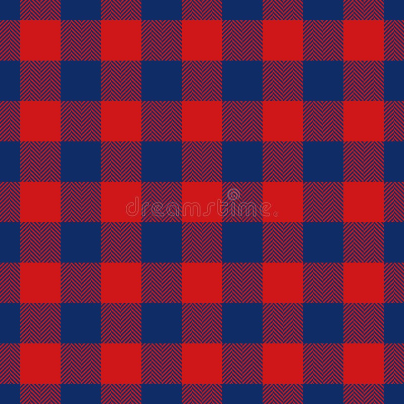 Classic red and blue checkered pattern. Seamless buffalo plaid fabric design. Versatile for backgrounds, textiles, crafts, or creative graphic projects. Blue buffalo vectors