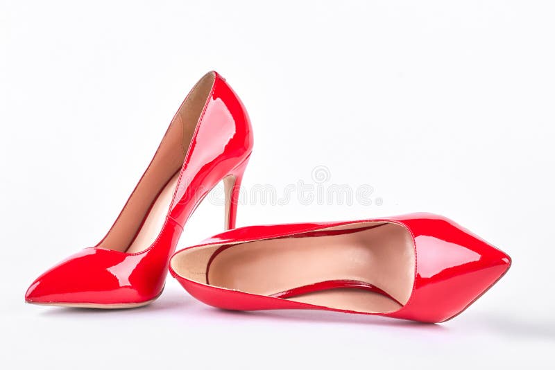 Classic Red Shoes on High Stock Image - Image of isolated, high: 103273527