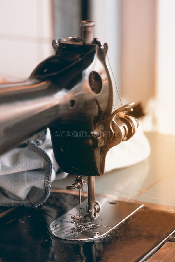 Classic Retro Style Manual Sewing Machine. Stock Photo Image of