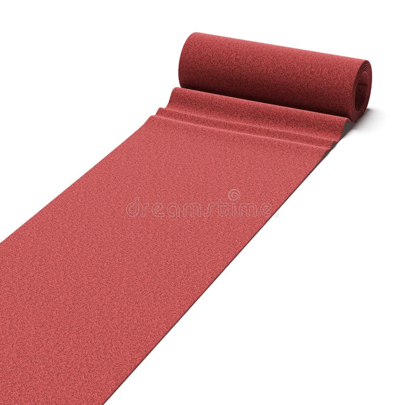 Rolling red. Carpet isolated.