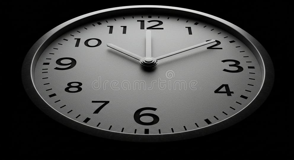 A Classic Round Wall Clock with a Black Frame and White Face. it ...