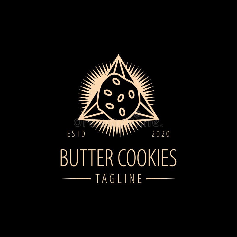 Classic Shinning Triangle Butter Cookies Logo Icon Vector Template