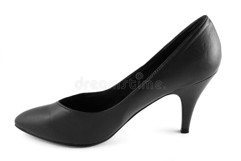 Black Stiletto Heel Shoe with a Ladder on the Side of the Stock Photo ...