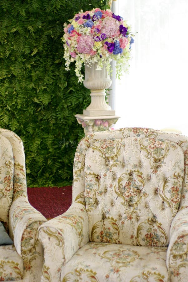 Classic sofa with flower stock photo. Image of interior 38197714