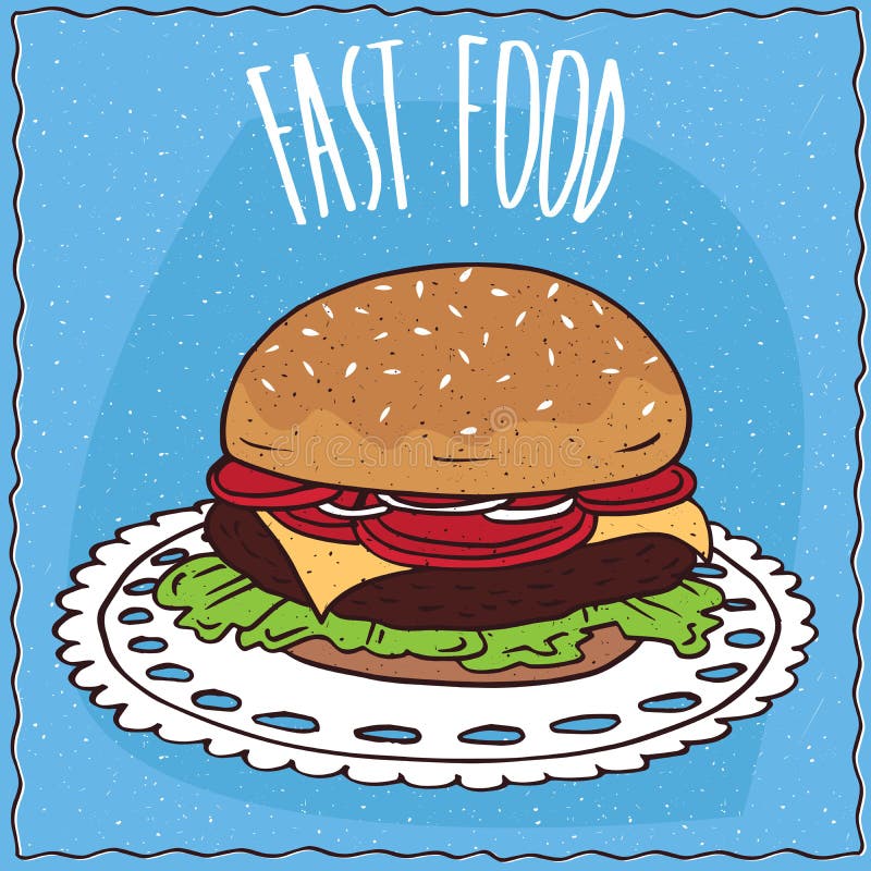 Cartoon Beefburger stock illustration Illustration of 