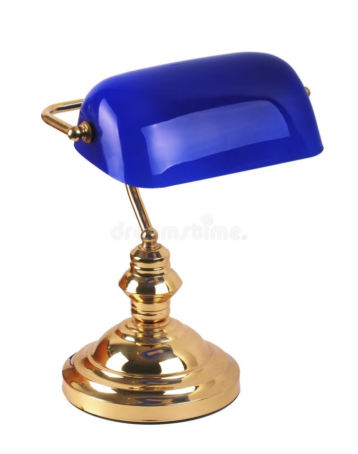 bankers lamp blue