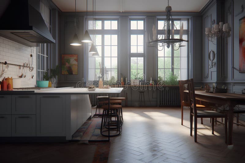 Classic Style Hallway Interior in Modern