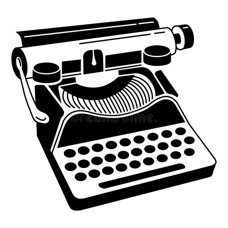 Classic typewriter icon, simple style vector illustration