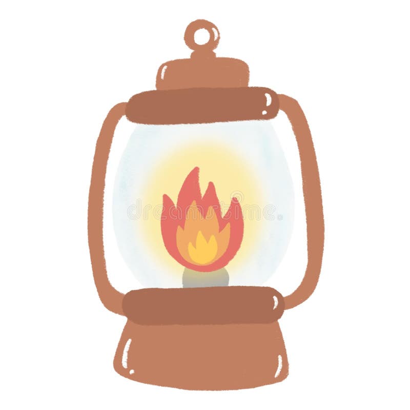 Classic and Typical Oillamp for Camping Stock Vector Illustration of