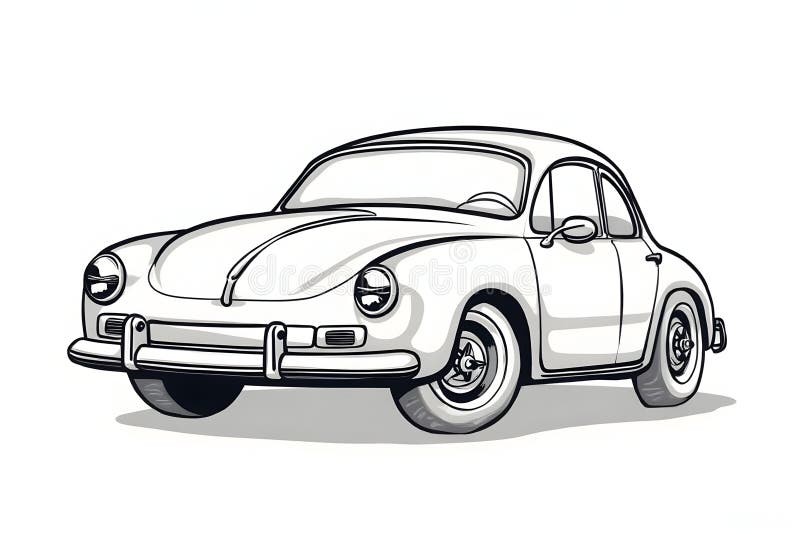 Classic Vehicle Illustration Isolated on White Background royalty free illustration