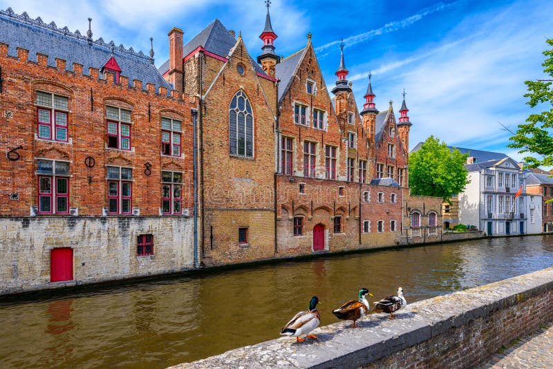 Classic View Of The Historic City Center Of Bruges Brugge, West ...