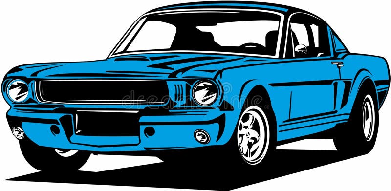 Classic Vintage Retro Legendary American Car Ford Mustang Shelby Stock  Vector - Illustration of bright, nissan: 239111229