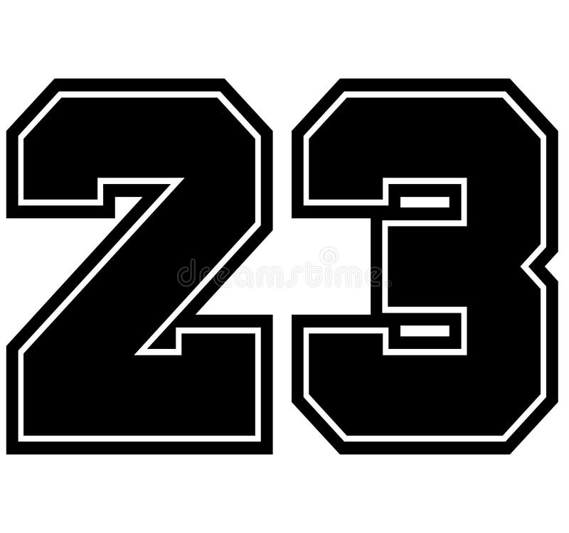 farve Lykkelig Arashigaoka Classic Vintage Sport Jersey Back Number 23 in Black Number on White  Background for American Football, Baseball or Basketball Stock Illustration  - Illustration of sign, icon: 211704745