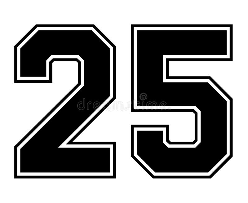 25 Classic Vintage Sport Jersey Number 