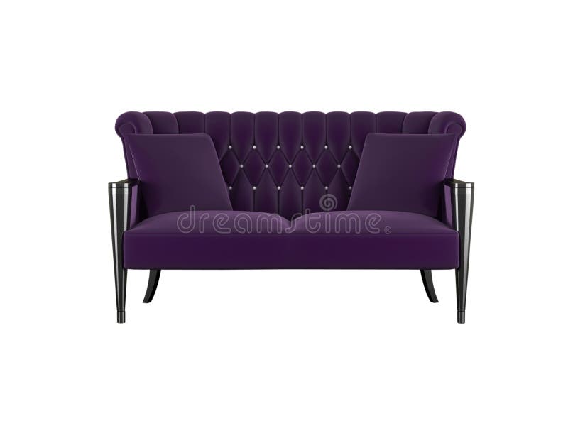 Classic violet sofa isolated