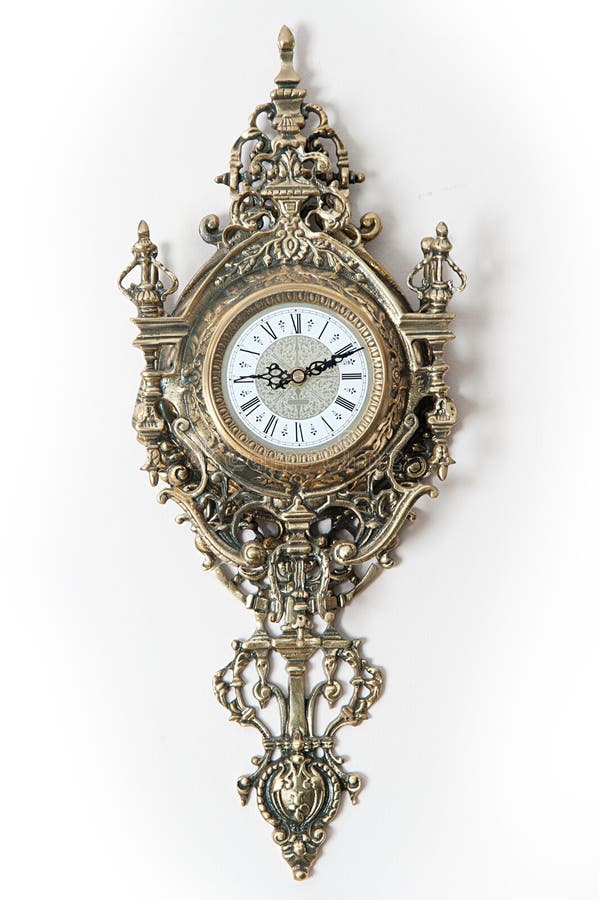 Classic wall clock stock image. Image of object, relief 41066219