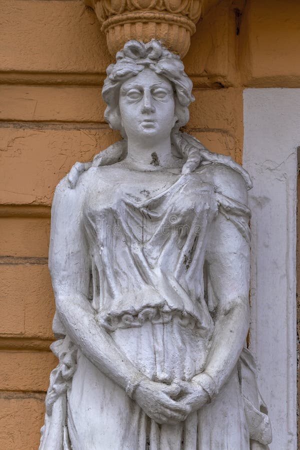 Classic White Female Statue of the Goddess in Odessa, Ukraine Stock