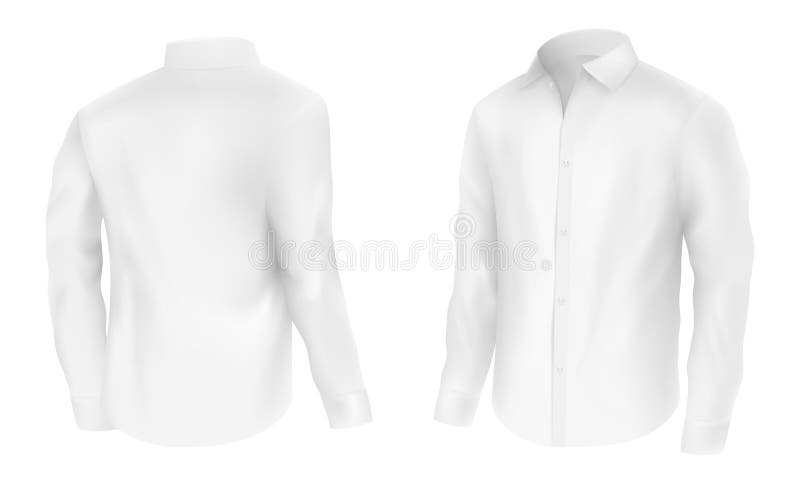 White Shirt With Classic Collar. Vector Stock Vector - Illustration of ...