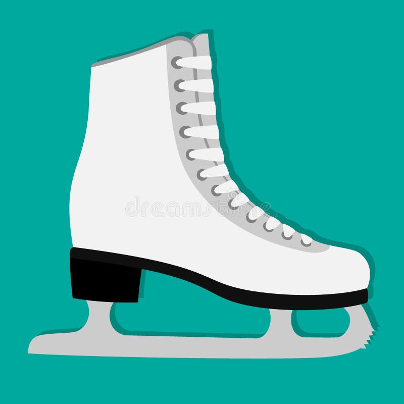 Classic woman s figure skates icon, illustration, isolated. White ice skates. royalty free illustration Classic woman s figure skates icon, illustration, isolated. White ice skates. royalty free illustration