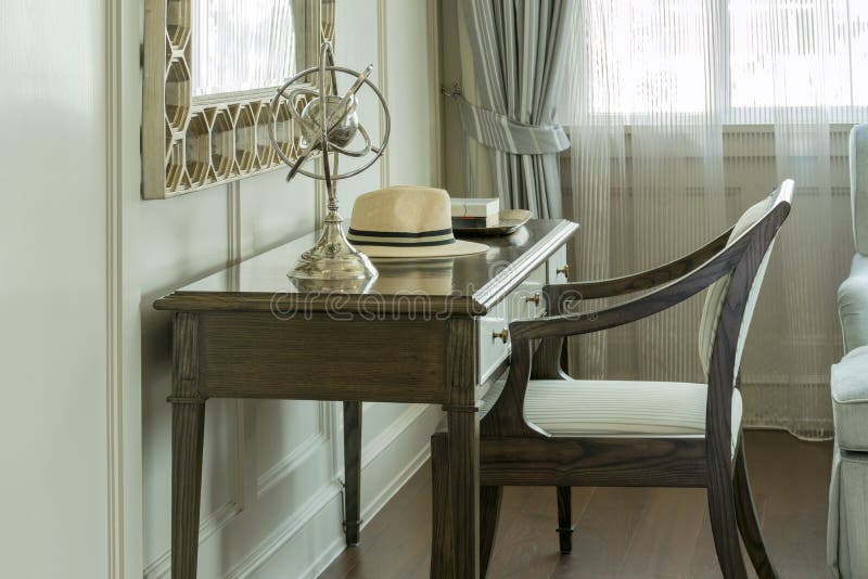 Classic Wooden Chair with Dressing Table Stock Photo Image of book, brush 66342246