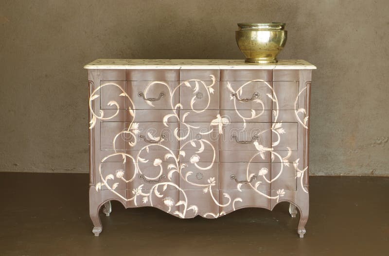 Classic wooden dresser stock photos