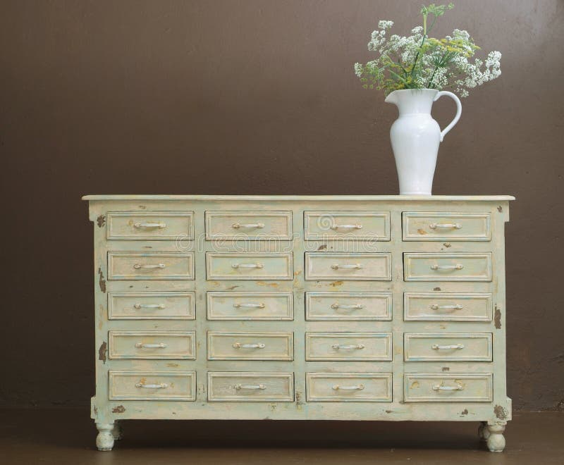Classic wooden dresser stock images
