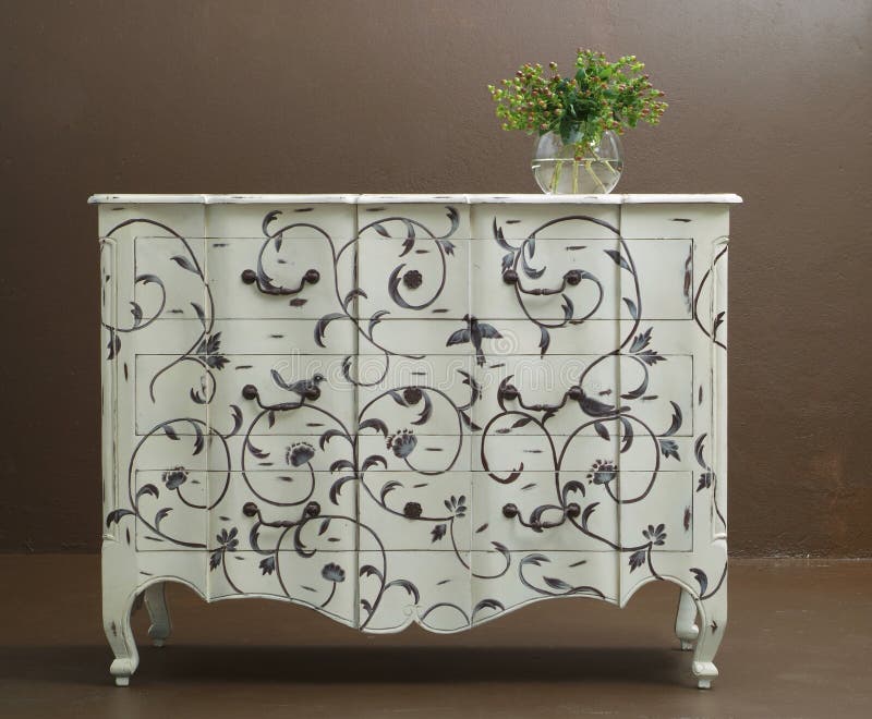 Classic wooden dresser royalty free stock photos