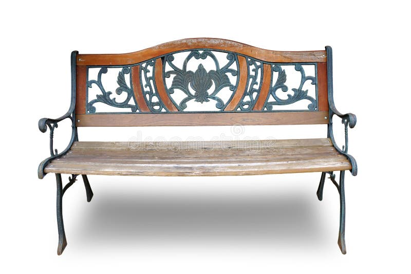 Classic wooden long chair royalty free stock image