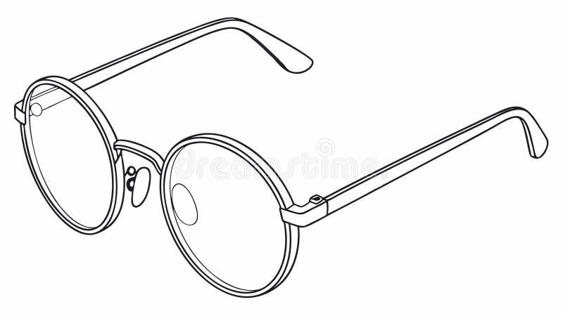 Classica Illustrazione vettoriale di vetro arrotondato per vista e progettazione vettoriale di stile Generative AI royalty illustrazione gratis