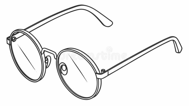 Classica Occhiali Arrotondati Elegant Elegant Eyewear per progettazione vettoriale di stile intellettuale Generative AI royalty illustrazione gratis