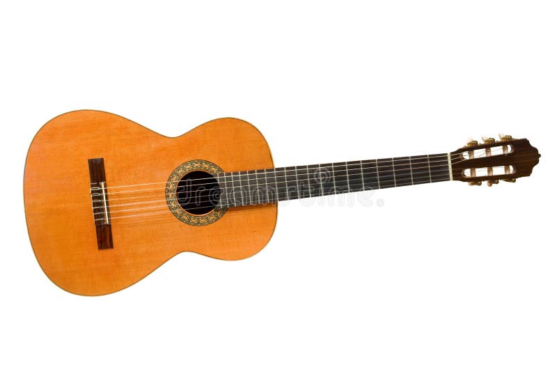 Classical acoustic guitar isolated on white background. Abstract classical stock images, royalty-free photos and pictures