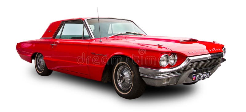 Classical American car Ford Thunderbird 1964. White background stock photos