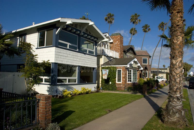 Classical american houses in Seal Beach - Orange County, California