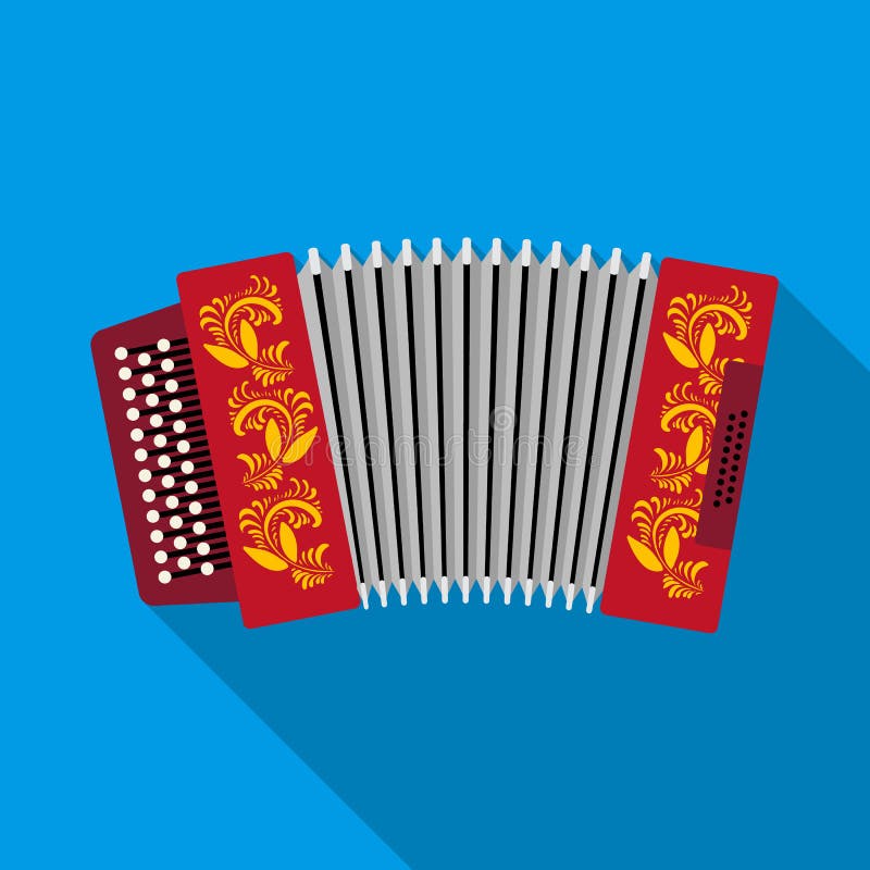 Classical Bayan, Accordion Or Harmonic Icon In Flat Style On White ...