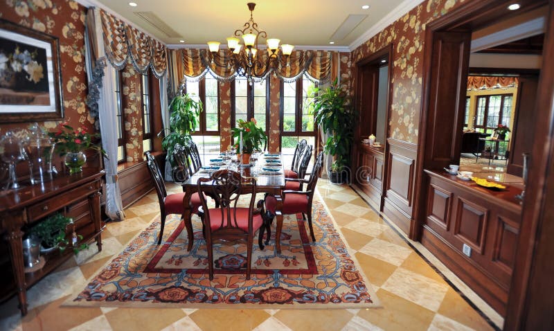 Classical dining room in a Villa