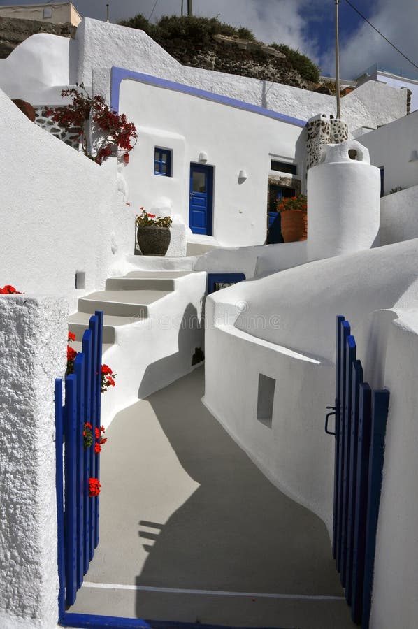 Classical greek architecture, blue and white - santorini