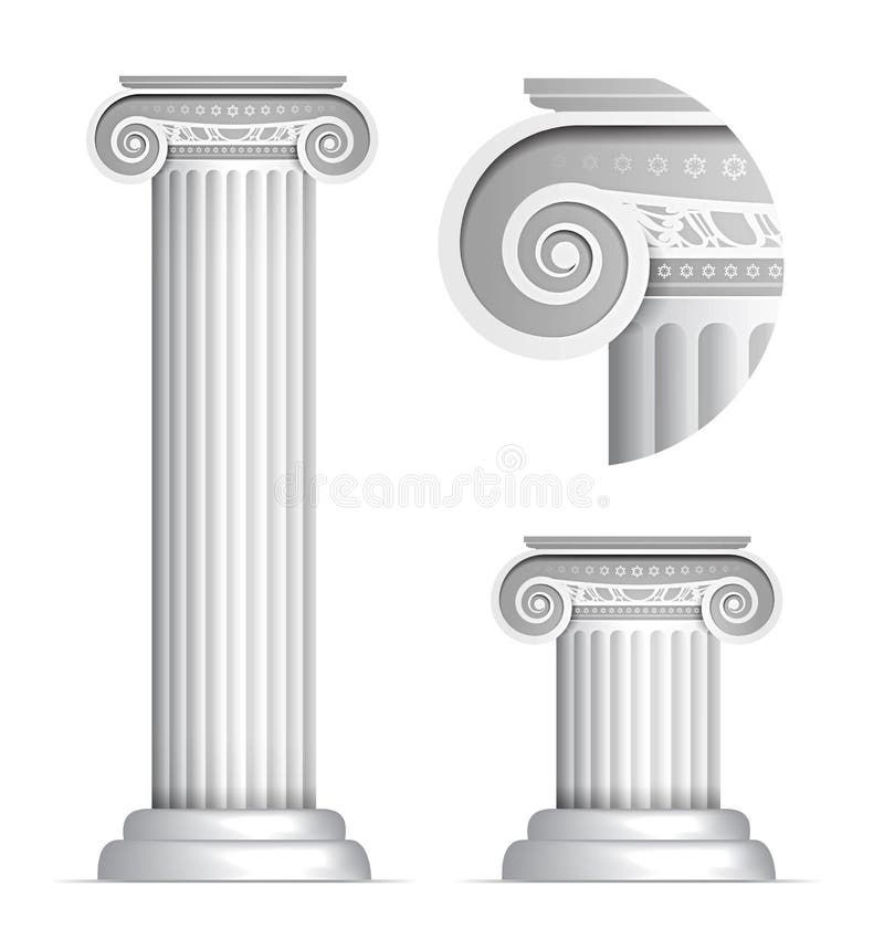 Classical Greek or Roman Ionic column royalty free illustration