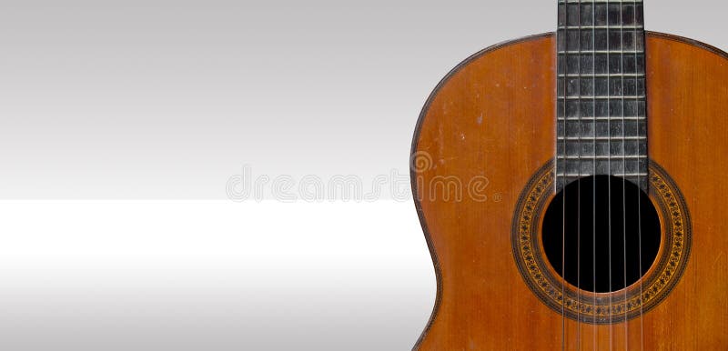 Classical guitar with nylon strings on highlight background. Abstract classical stock images, royalty-free photos and pictures